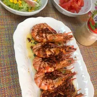 My lunch ATM 
Shrimp butter with garlic 
Yummy again 🍽
Lets it this kind of simple 
Lunch 🤗|Maria917🍴💖🍽さん