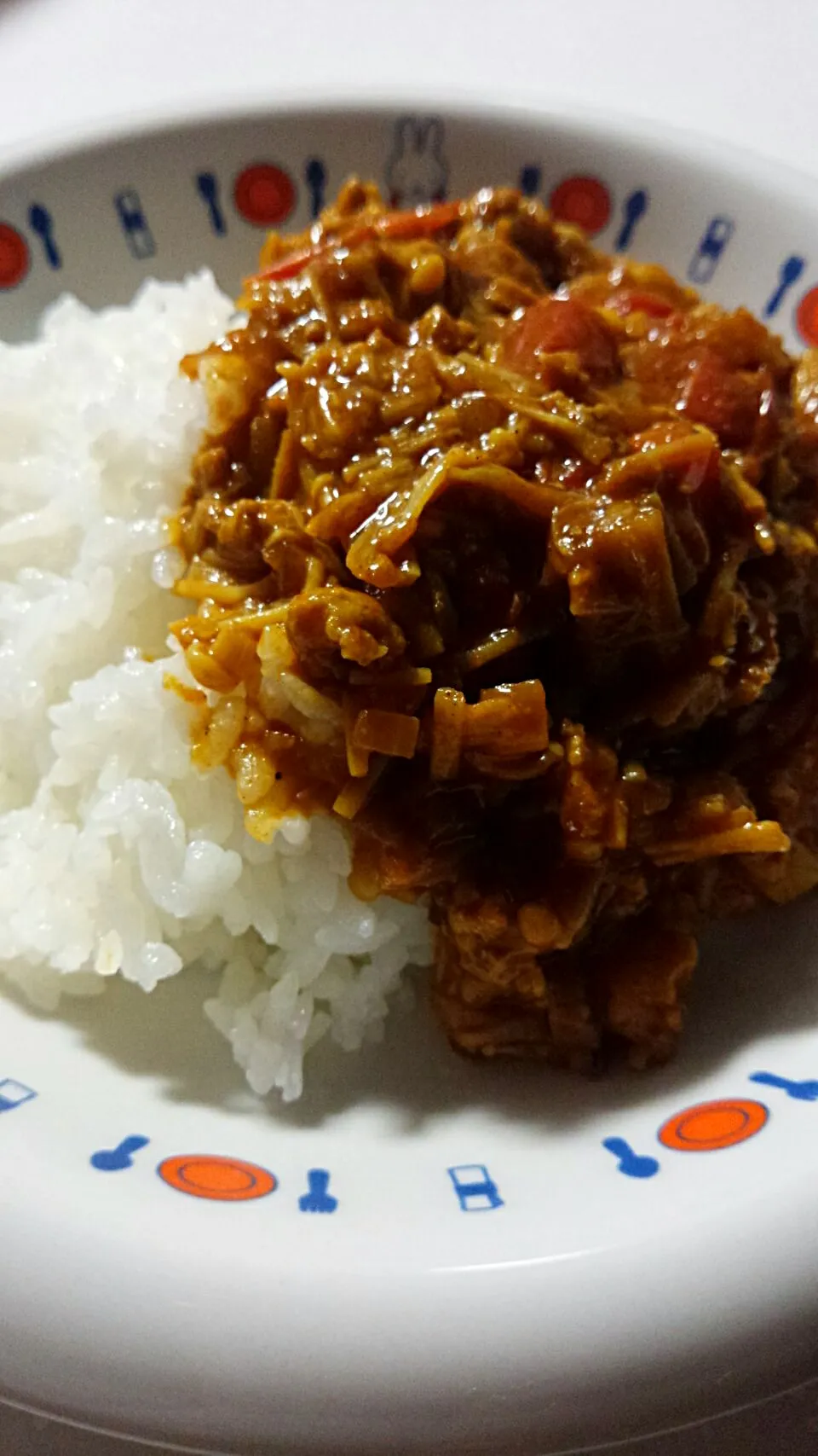 Snapdishの料理写真:真希しゃんの  ミニトマトとエノキのキーマカレー👳|高野裕子さん