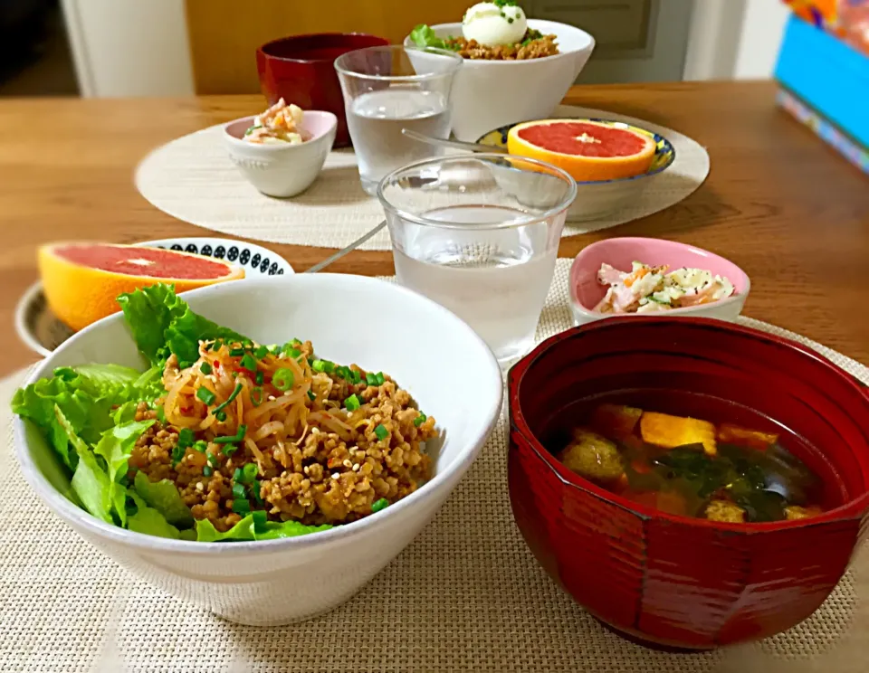 今日の晩御飯☆肉味噌のっけ丼(◍•ᴗ•◍)|あさこさん