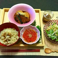 Snapdishの料理写真:松茸柚子ごしょうご飯＆ブリ大根❗|Manamiさん