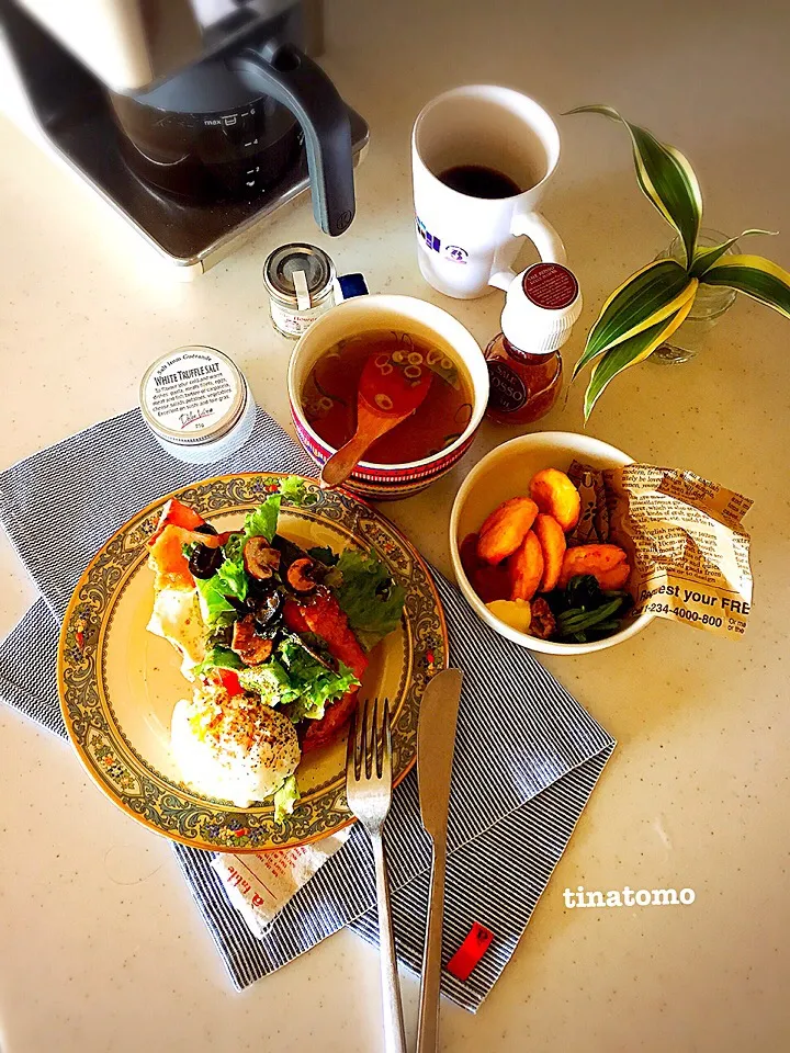 Snapdishの料理写真:朝ごパン！コーヒーの香りは朝の香り！|Tina Tomoko😋さん