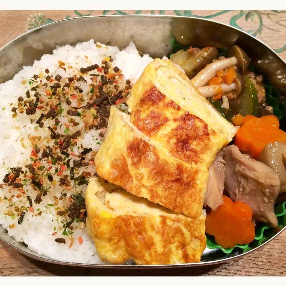 今日の地味いろ3色弁当|おゆさん