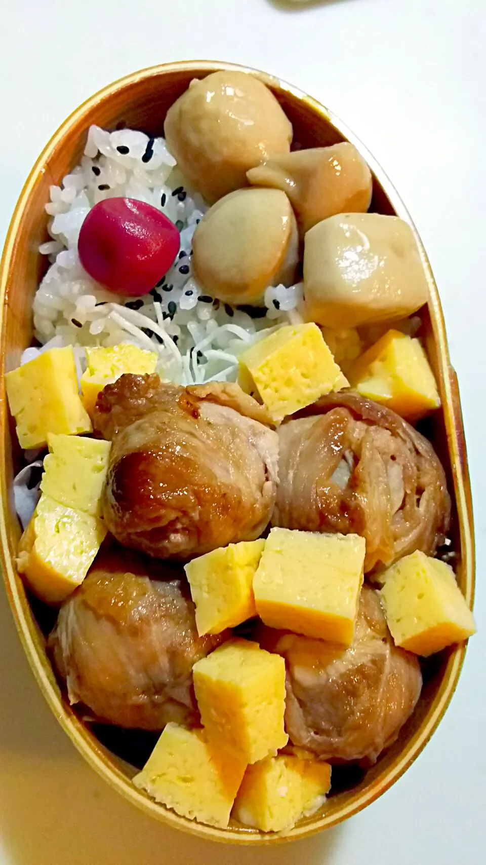 10／5  お父さん  &  娘のお弁当
～   豚コマの照り焼きと厚焼き卵  ～|ｌａｖｅｎｄｅｒｆ❜mさん