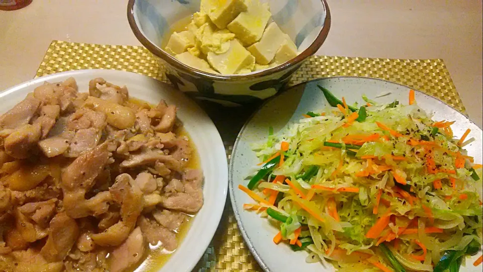 鶏塩定食😋|お母の大皿さん