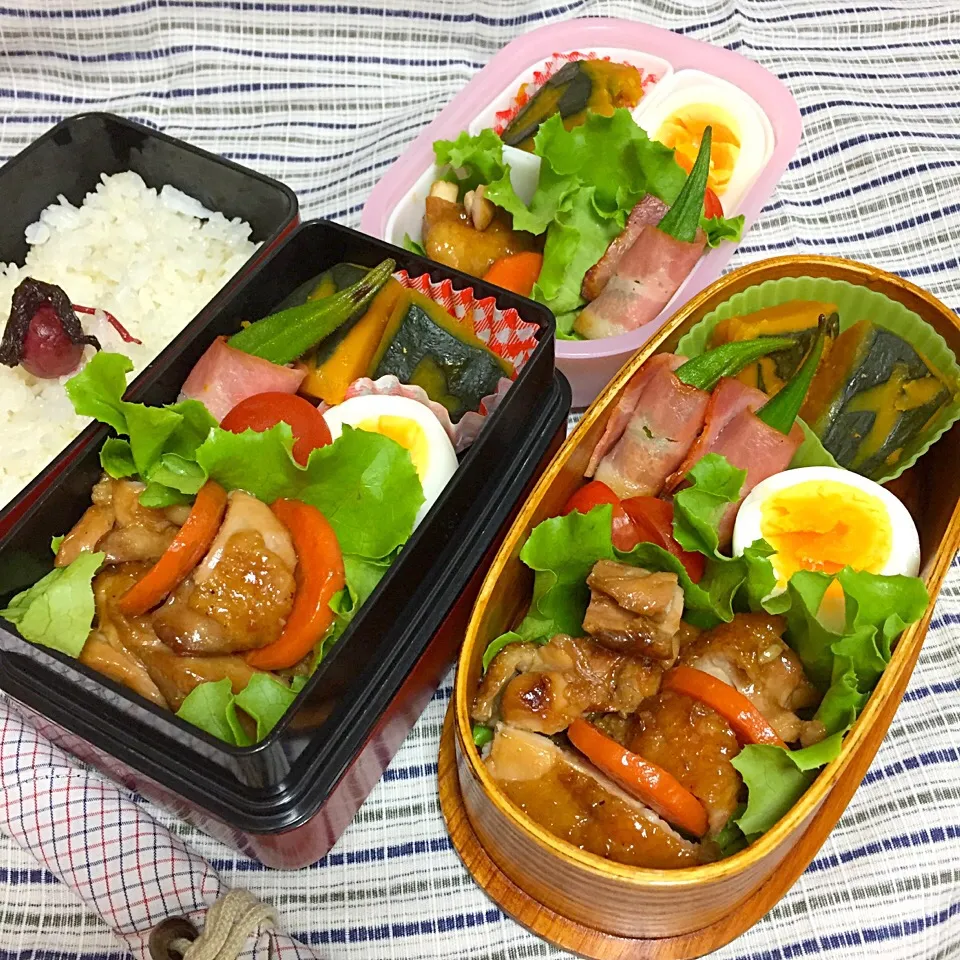 Snapdishの料理写真:10/6 中学男子のお弁当&パパ弁&母弁|おおけいさん