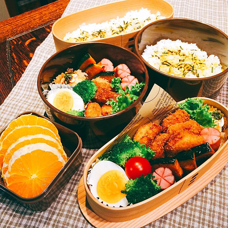 高校男子✖️2  🍤エビフライお弁当(*´ `*)2016.10.06  風邪をひいたら🍊オレンジでSpecial Vitamin( •̀ᴗ•́ )و ̑̑|カンカンさん