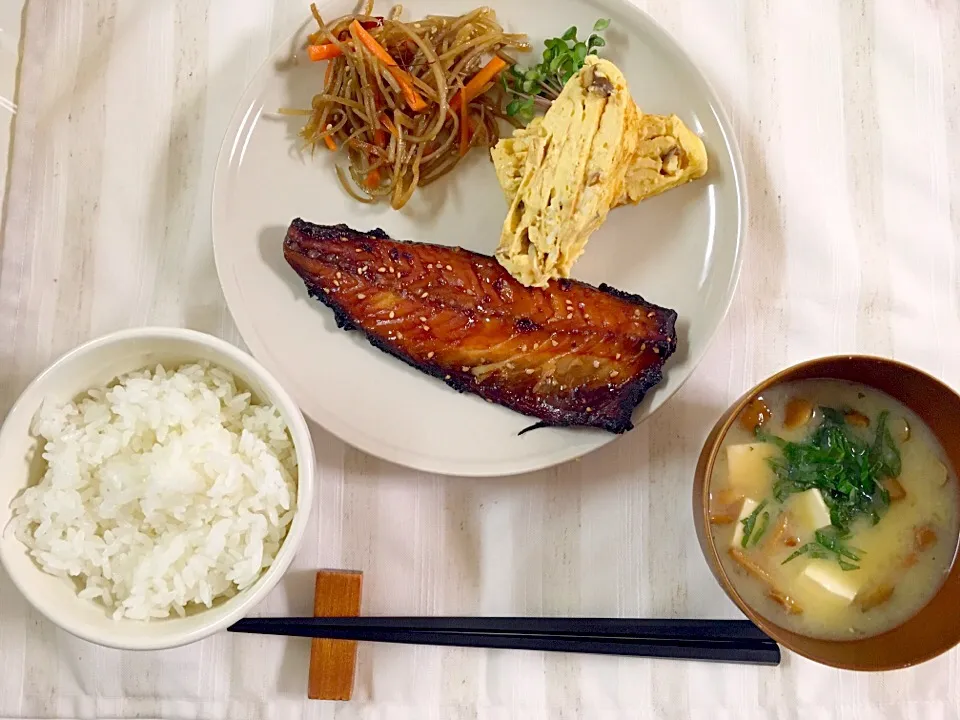 鯖みりんと干し椎茸の厚焼きたまご定食|Jessy♡さん