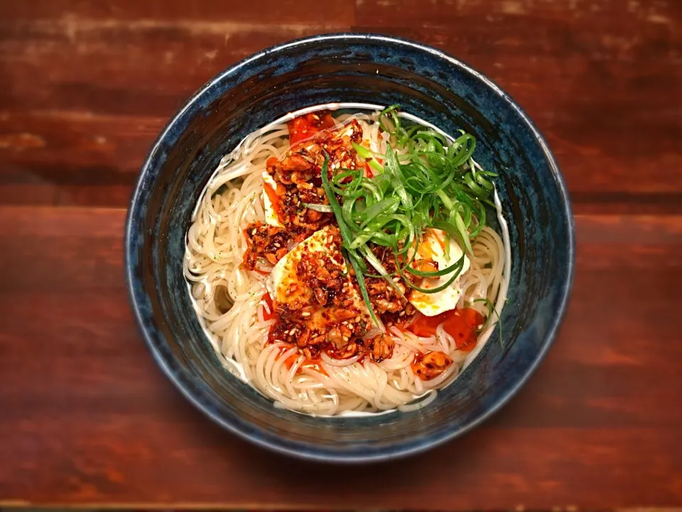 自家製食べるラー油やっこそうめん1|半田手延べそうめんの店 阿波や壱兆さん