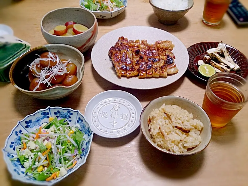 Snapdishの料理写真:松茸＆豚味噌漬け焼定食～❤|シホさん