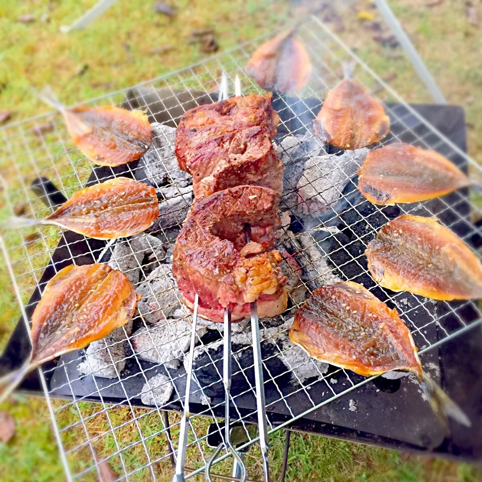 お肉とお魚！
バーベキューにて|あずささん