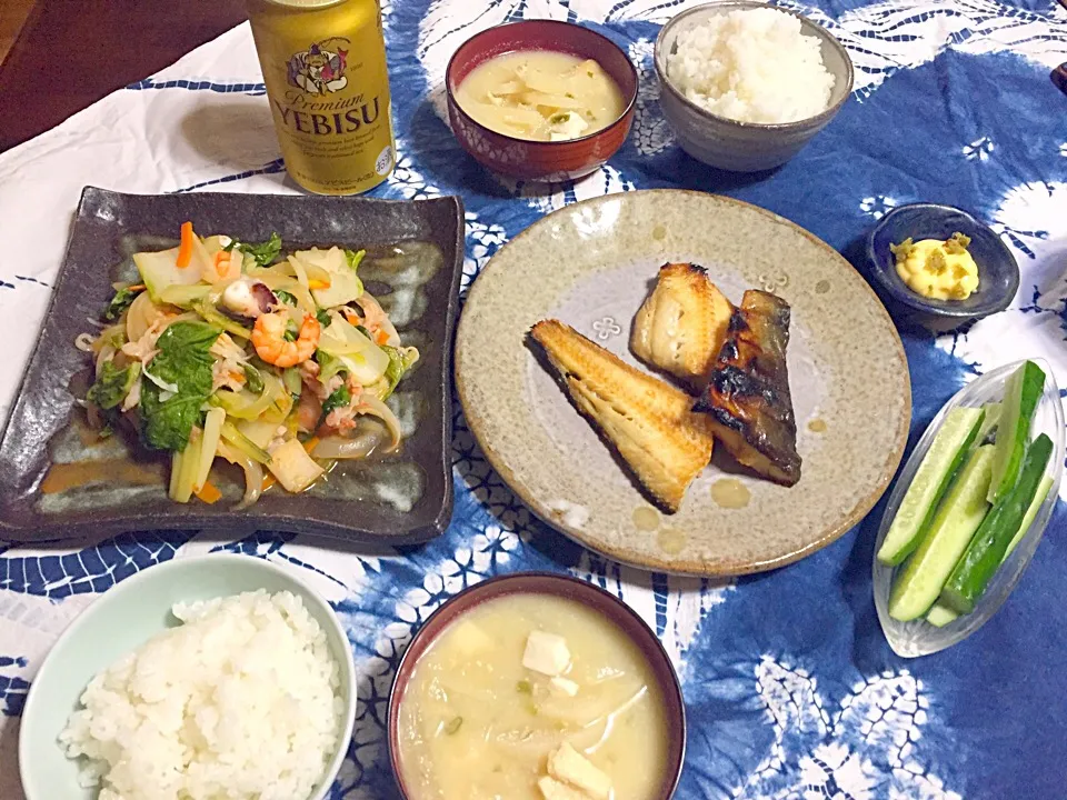 Snapdishの料理写真:今日の晩ごはん│´ω｀)ﾉこんばんは〜〜🎵|さくたえさん