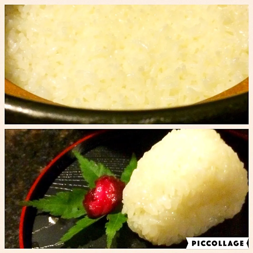 Snapdishの料理写真:新米🌾塩むすび🍙。禁断のお夜食🌙|💍ごはん🍚さん