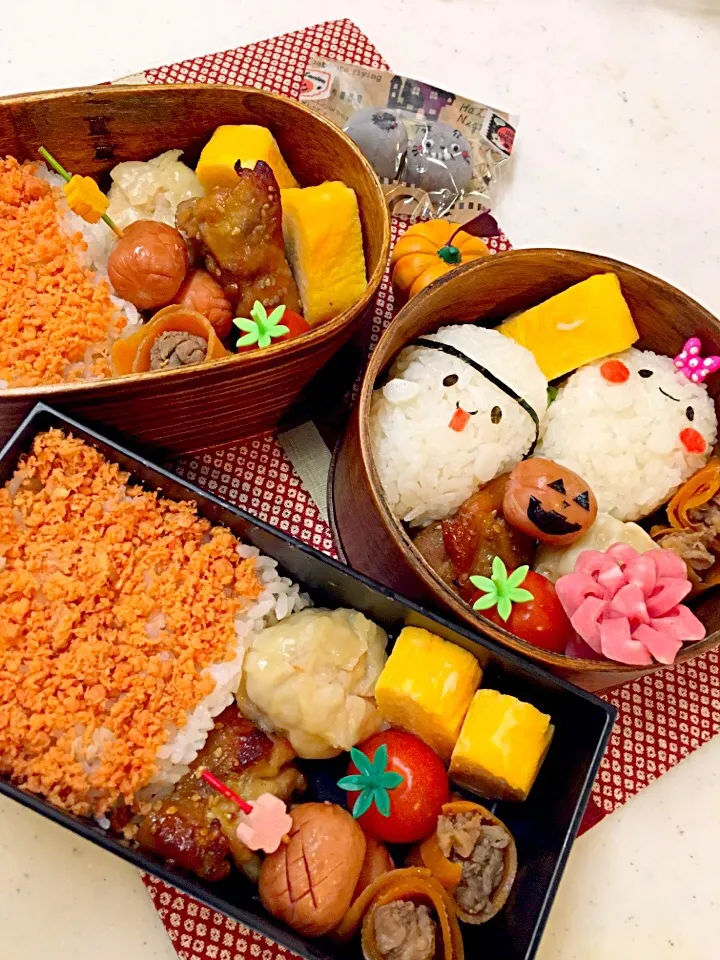 Snapdishの料理写真:ハロウィンお弁当🎃鮭フレークお弁当|Yuki Kawasumiさん