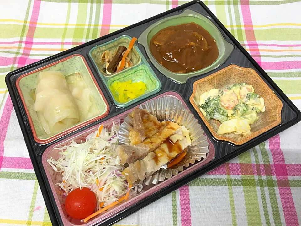 Snapdishの料理写真:野菜たっぷりハヤシライスの具 日替わり弁当 豊川市宅配|Naokazu Kuritaさん