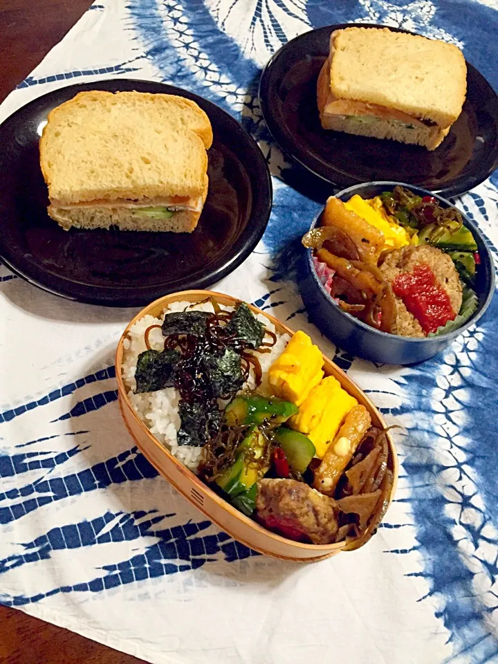 朝ごはんのハムサンド&お弁当(n´—｀n)|さくたえさん