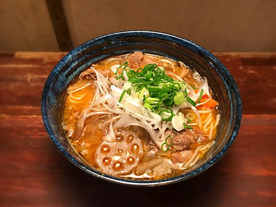 牛すじピリ辛味噌煮込温めん2|半田手延べそうめんの店 阿波や壱兆さん