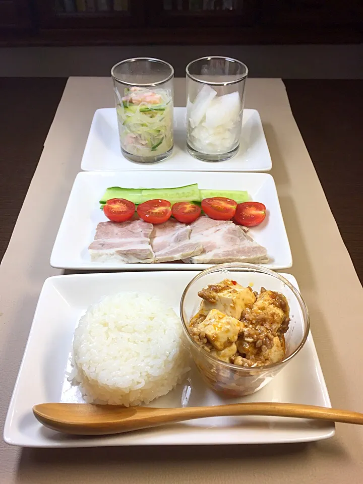 中華料理？麻婆豆腐 中華春雨サラダ
煮豚 大根塩麹|shokohanさん