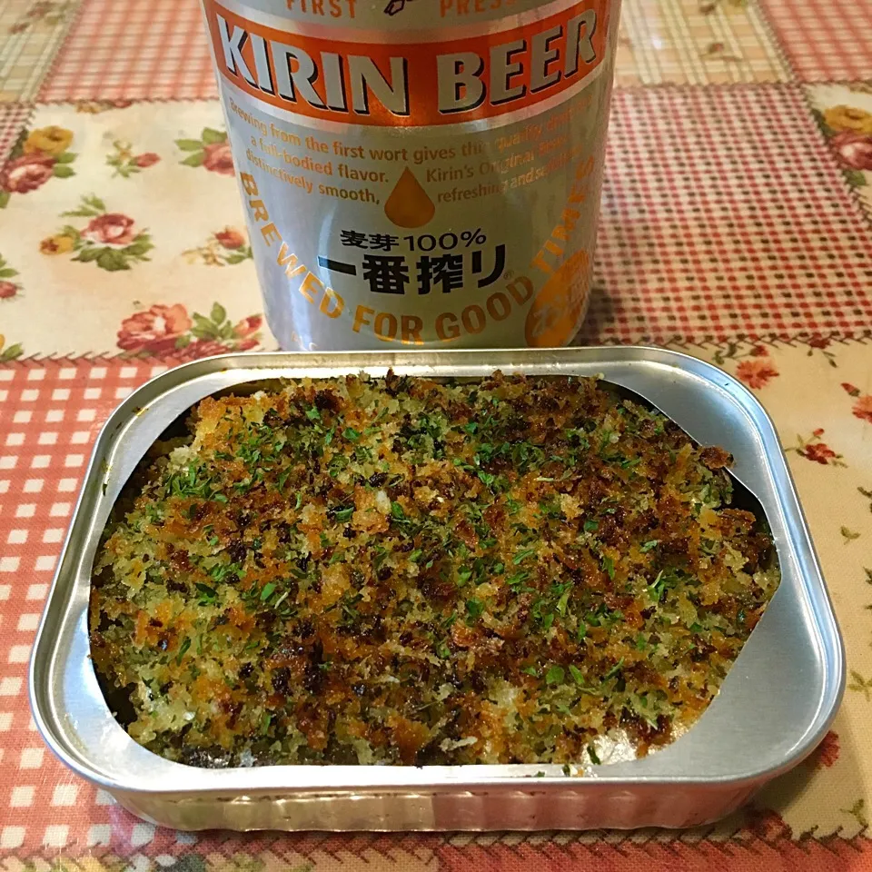 オイルサーディンの缶ごとパン粉焼き🐟|＊ゆみしぼり＊さん