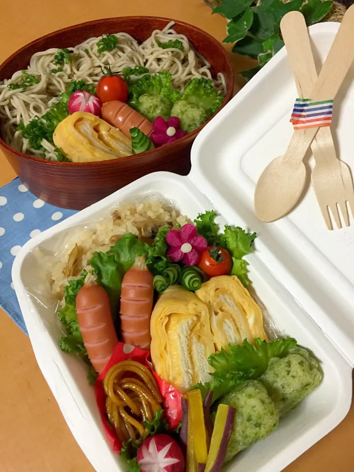 サンタマとアサリご飯とそば弁当|サリーさん