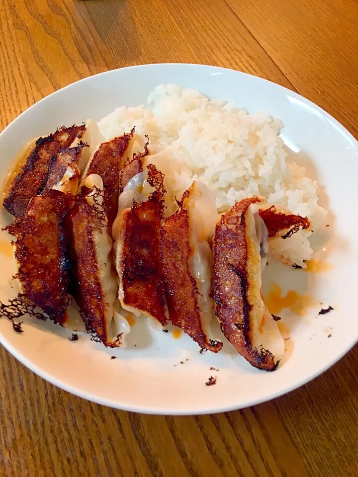 朝から餃子ライス|プラムてつ。さん