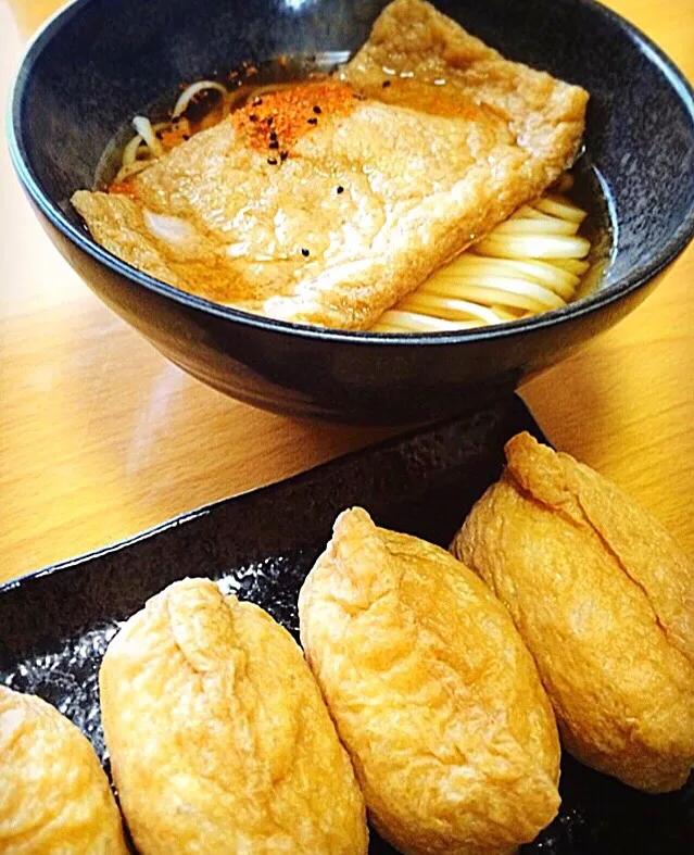 きつねうどん＆おいなりさん|ガク魁‼︎男飯さん