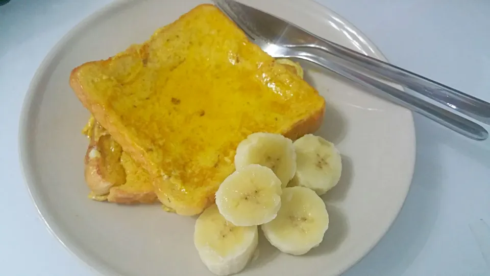 French Toast with butter honey & bananas 😍😜|🌷lynnlicious🌷さん