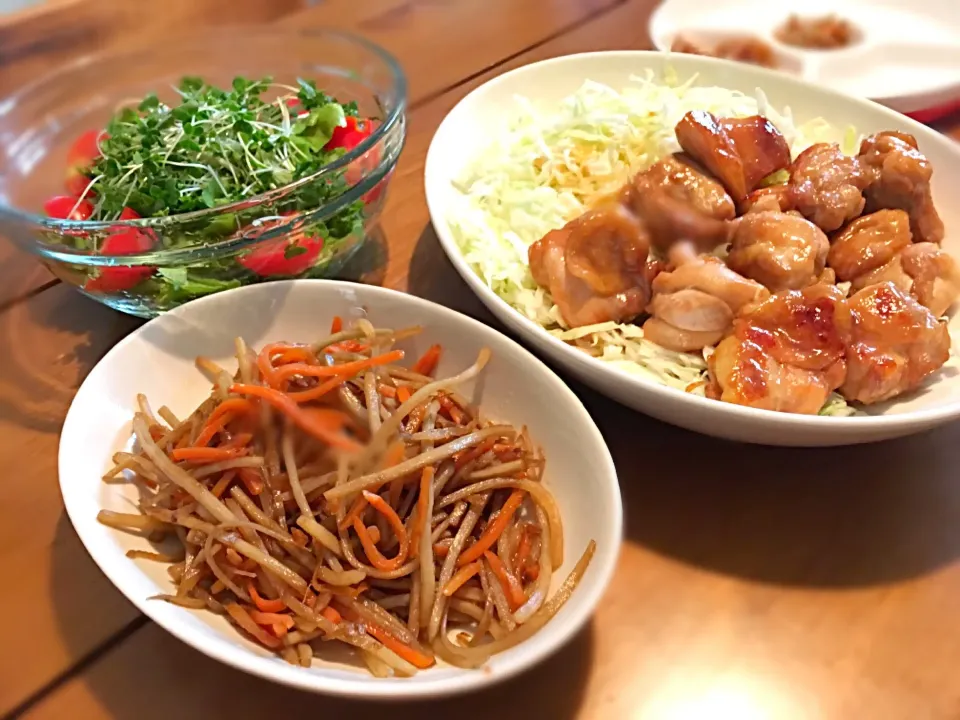 鶏の照り焼きときんぴらごぼう|MRZ FOODSさん