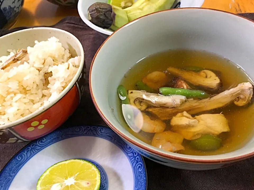 松茸の土瓶蒸し風と松茸御飯|シンリーさん