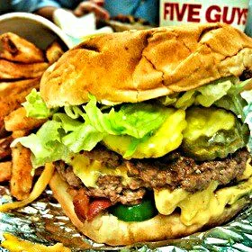 🍔🍟🍔🍟Five Guys Burgers for #Lunch with my Bestie that would be my 14 yr old daughter #HelloWeekend ♥Mother Daughter Date #Hamburger #Main dish French Fries #Side|Alisha GodsglamGirl Matthewsさん