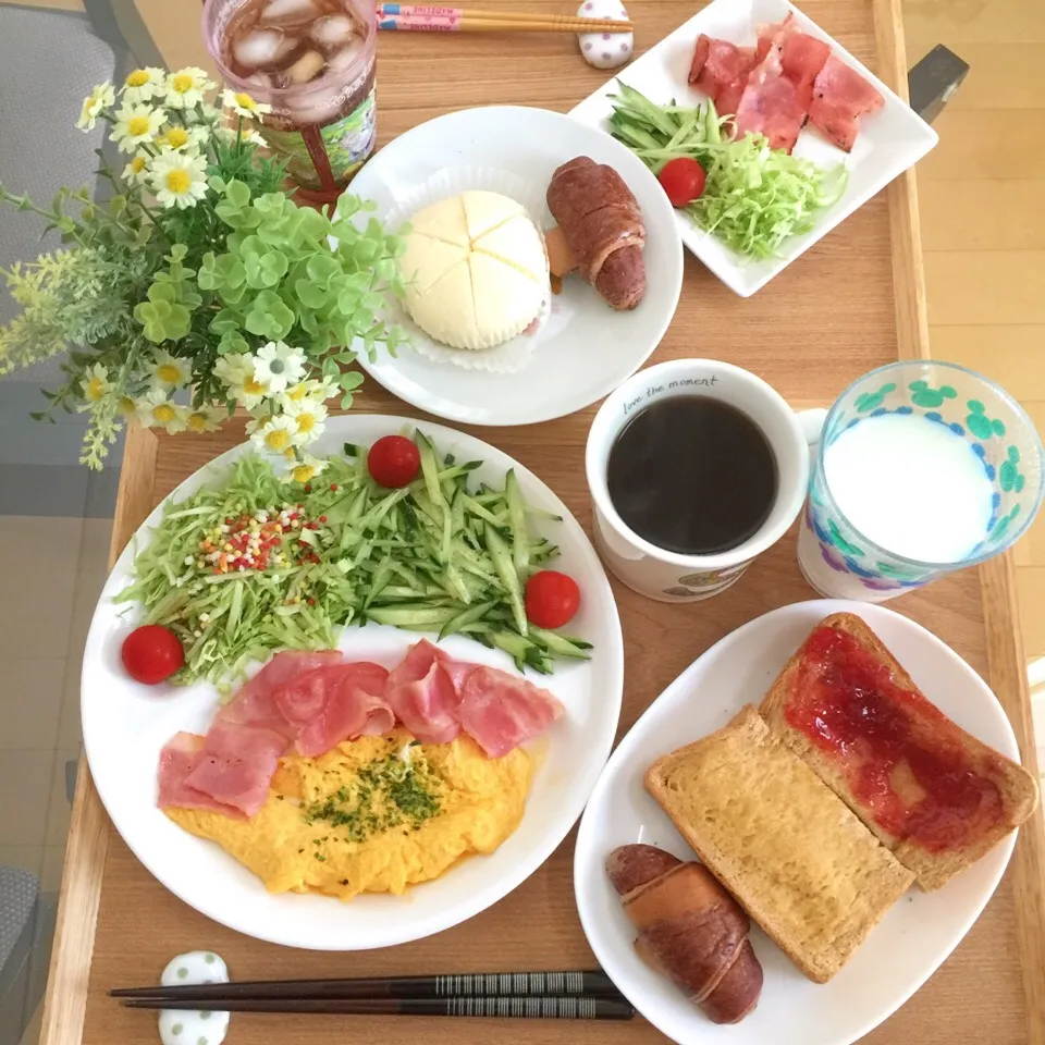 Snapdishの料理写真:10/9❤︎主人と娘の休日モーニング❤︎|Makinsさん