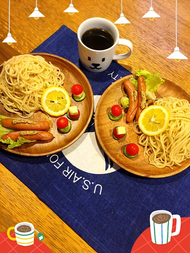 Snapdishの料理写真:朝パスタ〜🍝|まんぞーさん