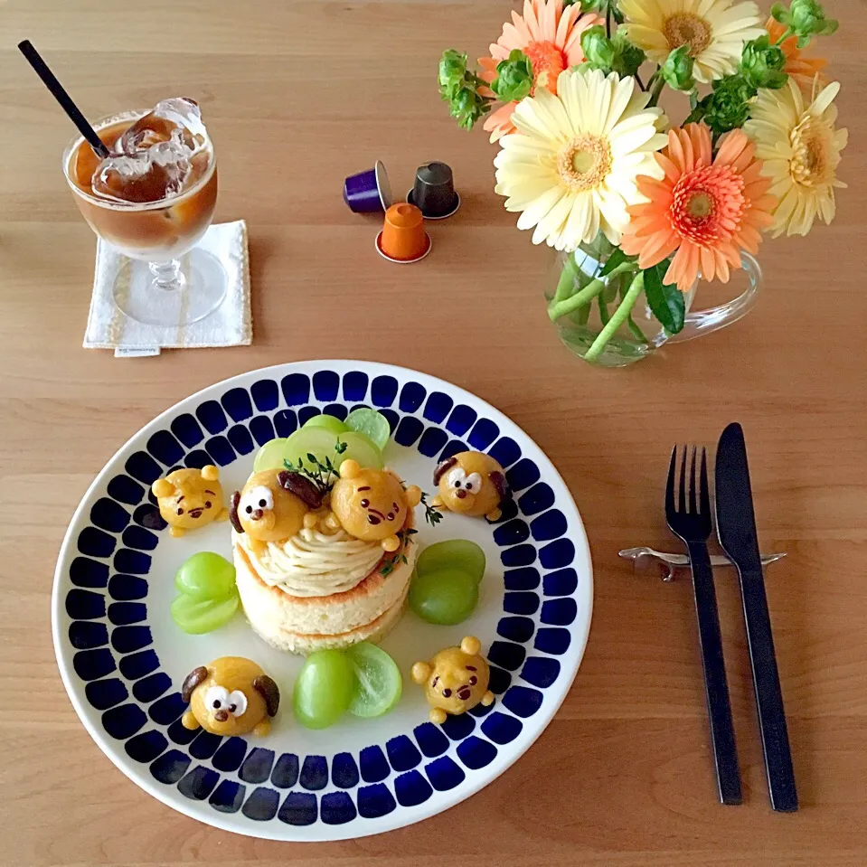 スイートポテトのツムツムパンケーキで朝ごはん|jarinkoさん