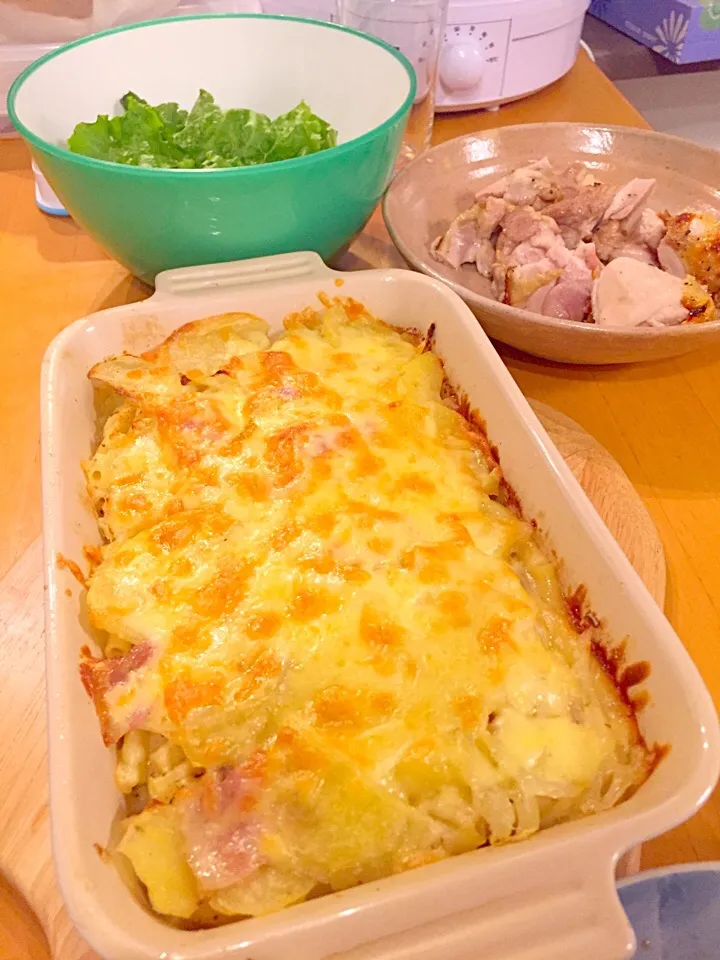 Potato Gratin and Grilled chicken|rinnさん