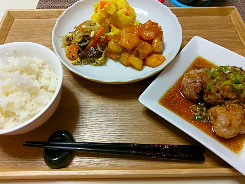 Snapdishの料理写真:中華御膳(油淋鶏ほか)|vege食堂さん