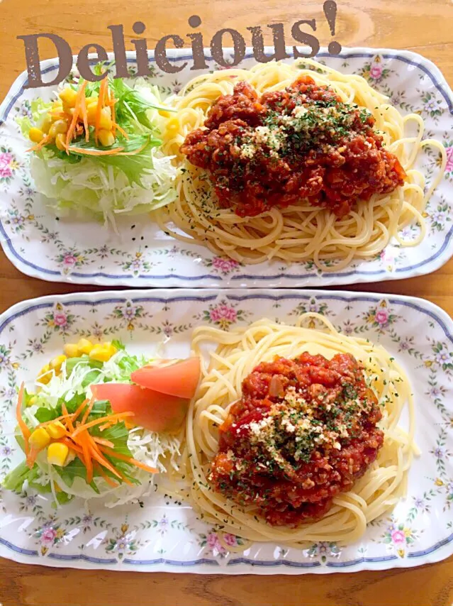 Snapdishの料理写真:spaghetti meatsauce|くろのんさん