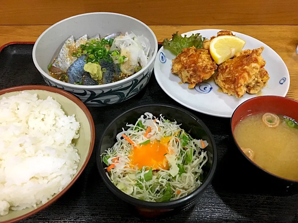 ごまサバと唐揚げ定食|chan mitsuさん