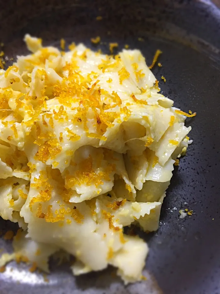 Tagliatelle con crema di zenzero e bottarga🇮🇹|aястасияさん