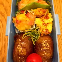 Snapdishの料理写真:肉巻きオニギリ弁当🍱|ゴーイング 味環さん