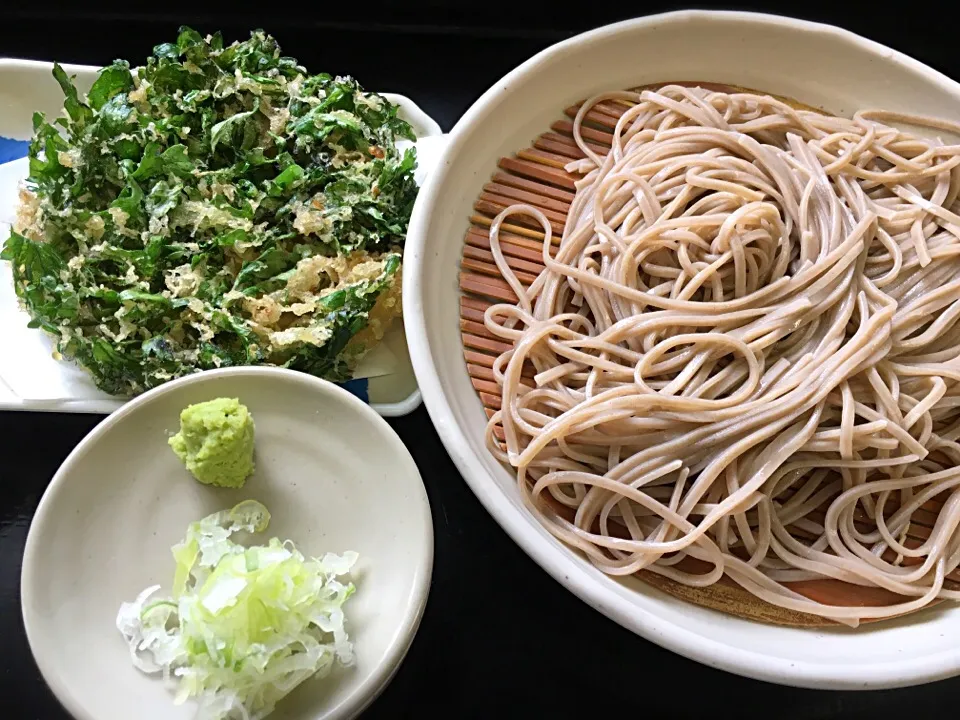 立食いそば手帳 名店120［首都圏編］きうち（人形町）もりそば 春菊天 161011|ゆうじ.さん