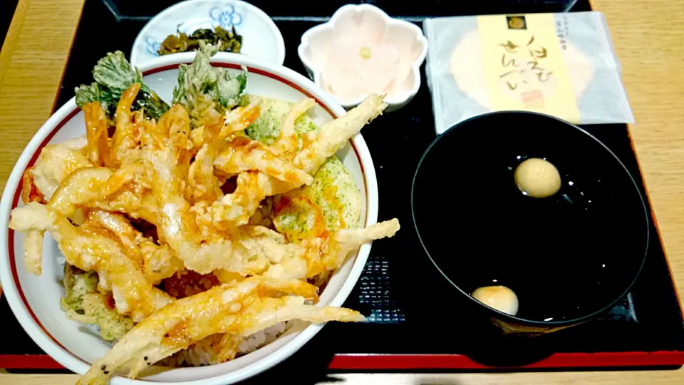 白エビ丼定食、白エビのお刺身つき|佐藤さん