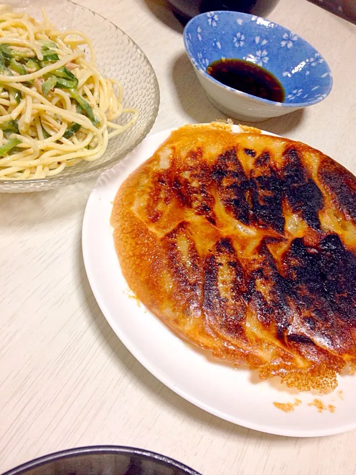 パスタサラダ、羽根つき餃子|あやにん食堂さん