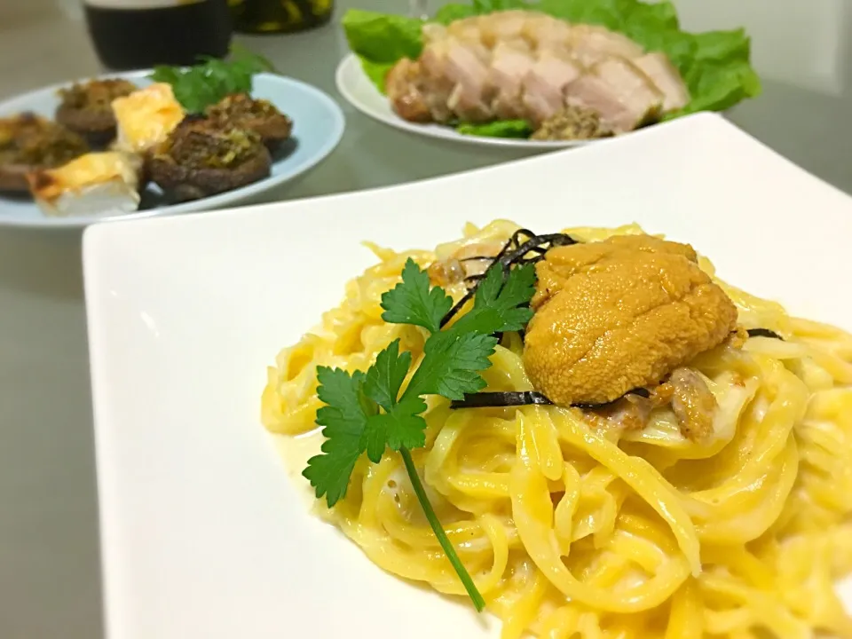 Snapdishの料理写真:手打ちパスタ🇮🇹タヤリンの雲丹クリームソース|ふぅちゃんさん