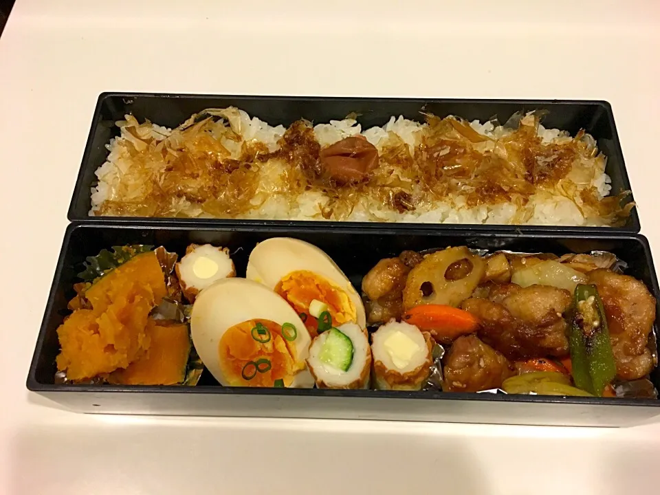 豚肉と蓮根の甘酢炒めのお弁当。|Chiharuさん