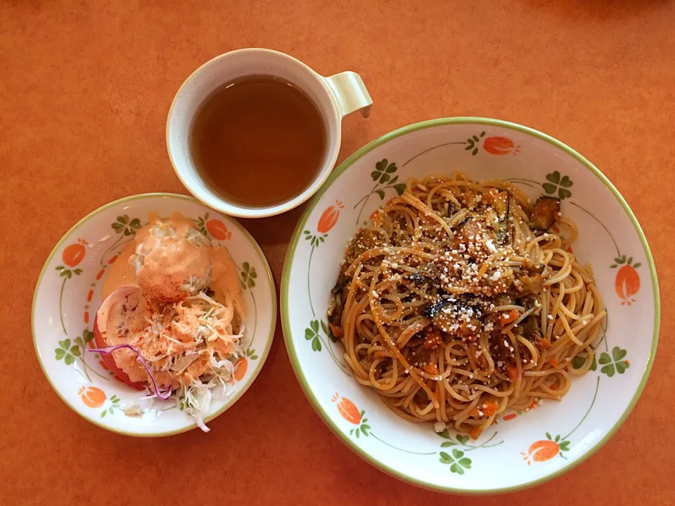 Snapdishの料理写真:ナスのミートソーススパゲッティ|ばーさんさん