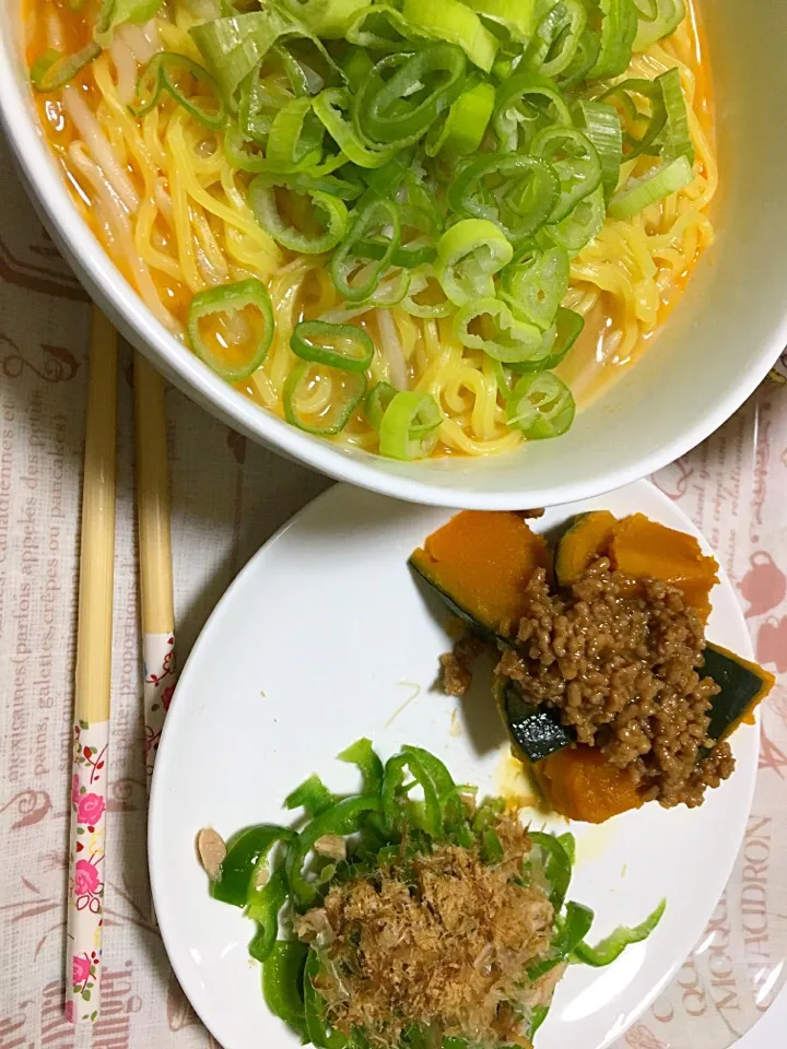 Snapdishの料理写真:🌟かぼちゃの含め煮そぼろあん
🌟無限ピーマン|ゆりえさん