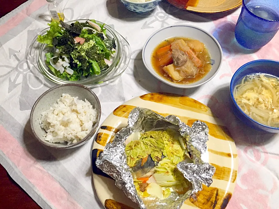 塩麹漬けホッケのホイル焼きで晩ごはん〜♪(ｏ'ー'ｏ)ﾉ|さくたえさん