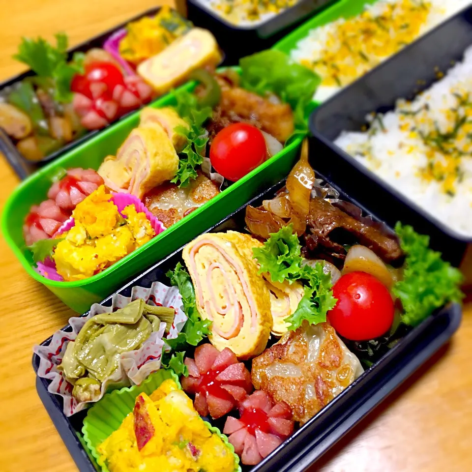 今日のお弁当！2016.10.13
パパ弁😊娘弁☺️my弁👍|mayuさん