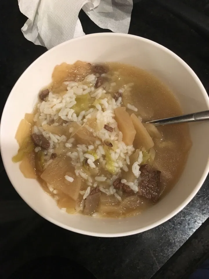 Rice and soup because I'm sick and nothing else is good.|crystal yanceyさん