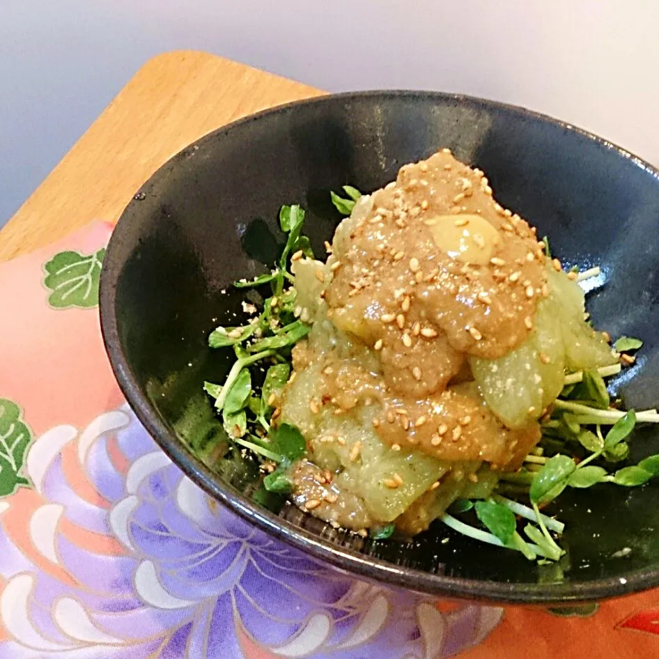 秋＊焼き茄子の辛子ゴマ味噌和え|mi_neneco♪さん