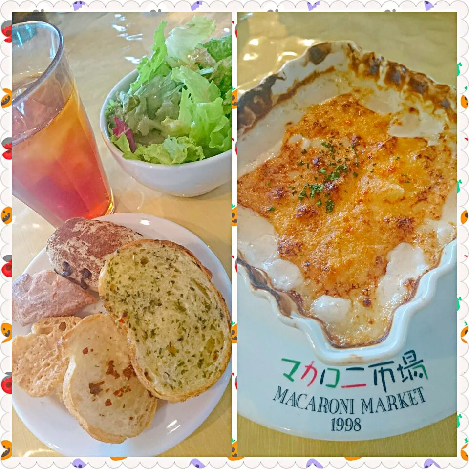 Snapdishの料理写真:グラタンランチ🎶パン食べ放題🍞|じょうさん